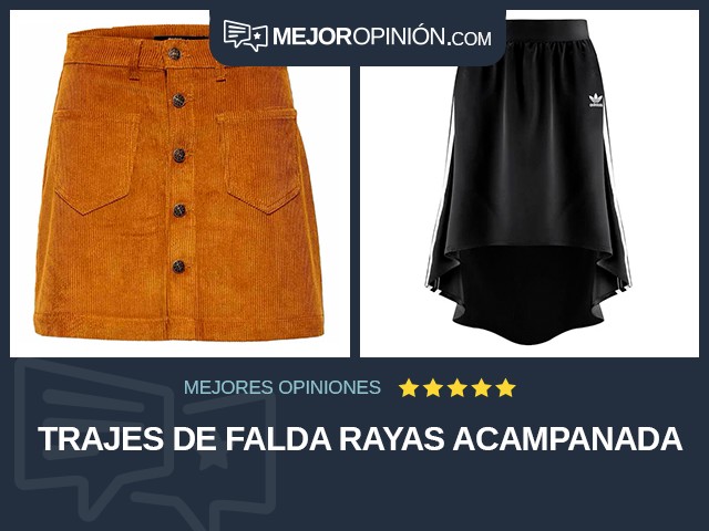 Trajes de falda Rayas Acampanada