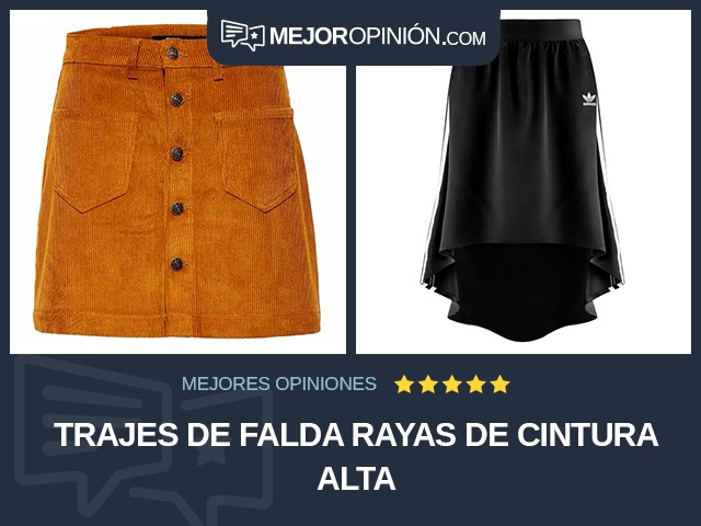 Trajes de falda Rayas De cintura alta