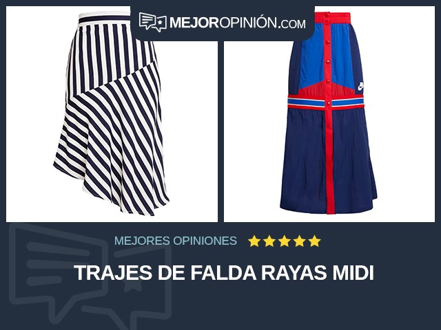 Trajes de falda Rayas Midi