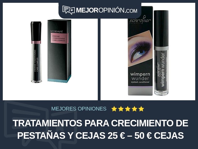 Tratamientos para crecimiento de pestañas y cejas 25 € – 50 € Cejas