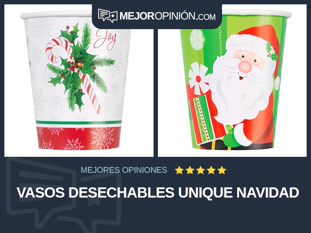 Vasos desechables Unique Navidad