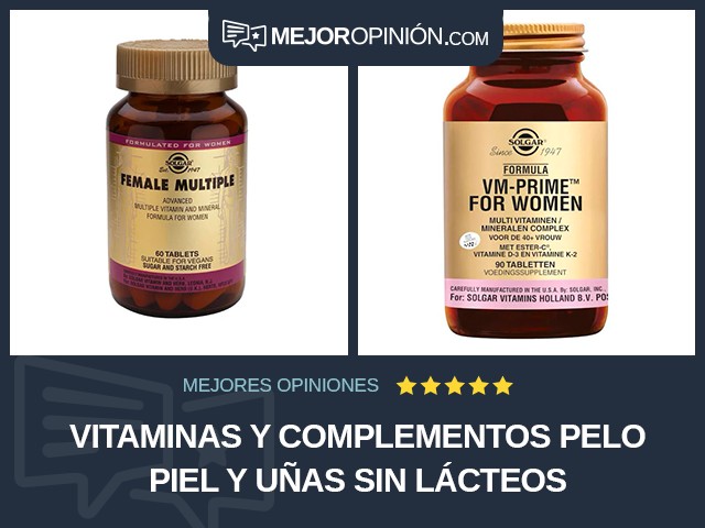 Vitaminas y complementos Pelo piel y uñas Sin lácteos