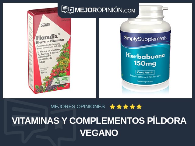 Vitaminas y complementos Píldora Vegano