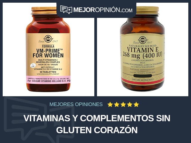 Vitaminas y complementos Sin gluten Corazón