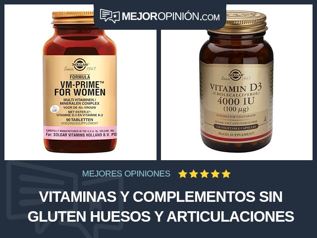 Vitaminas y complementos Sin gluten Huesos y articulaciones