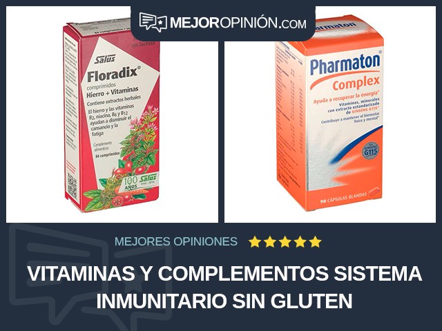 Vitaminas y complementos Sistema inmunitario Sin gluten